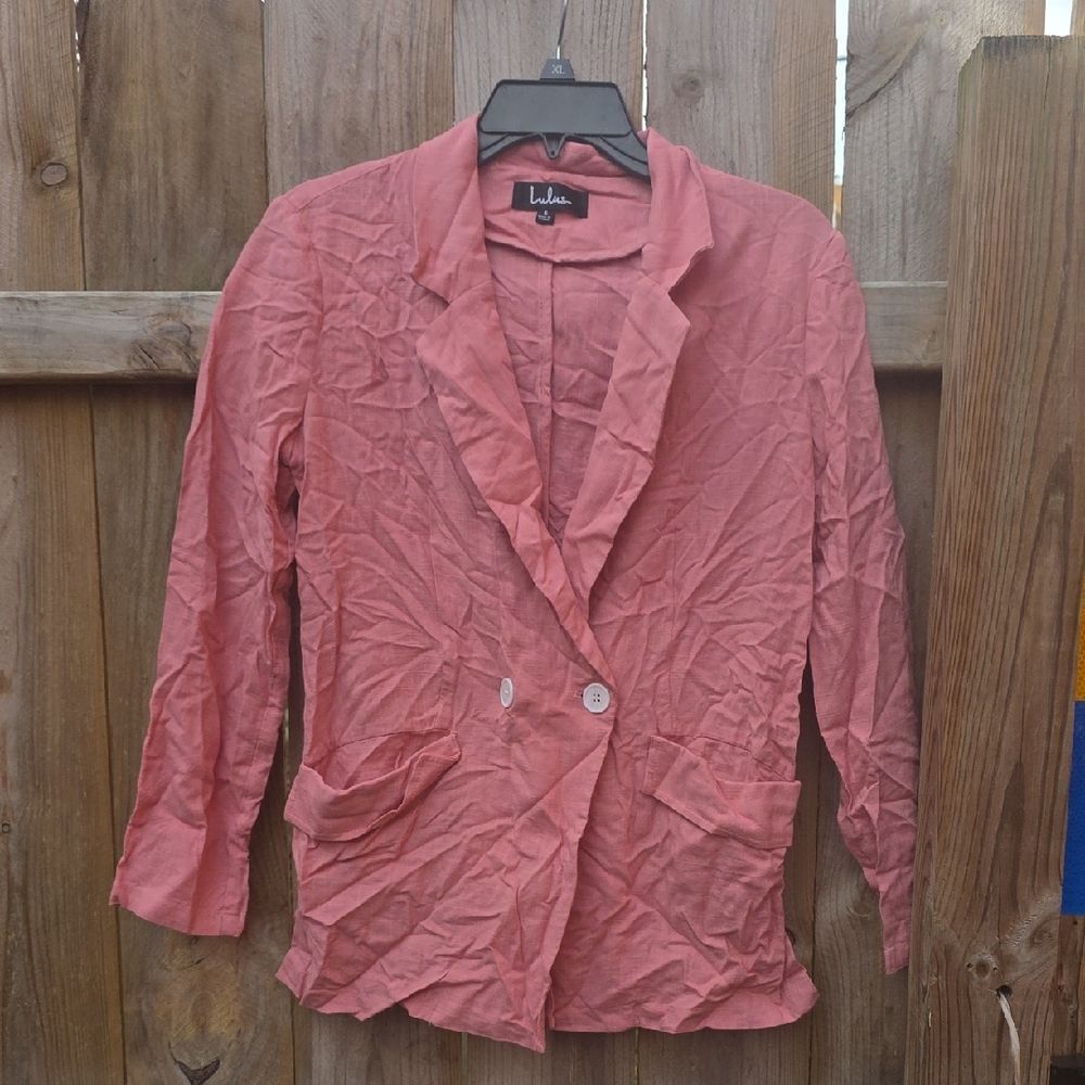 Lulu's Pink Blazer Jacket